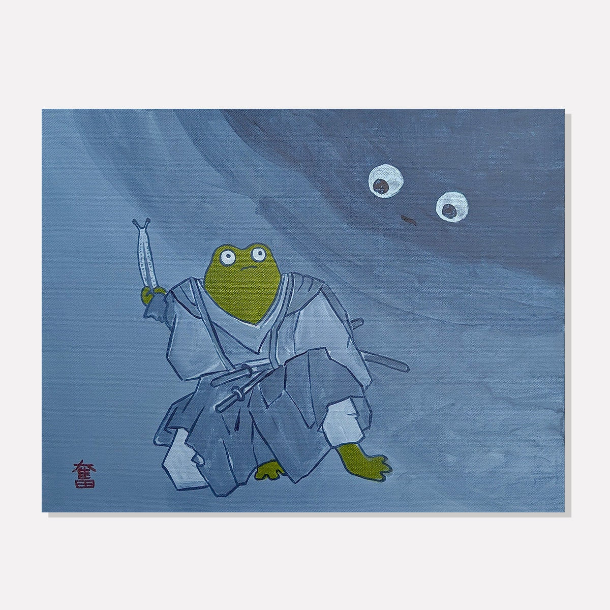 frog art, Print on canvas, home decor, wall decor, gift idea