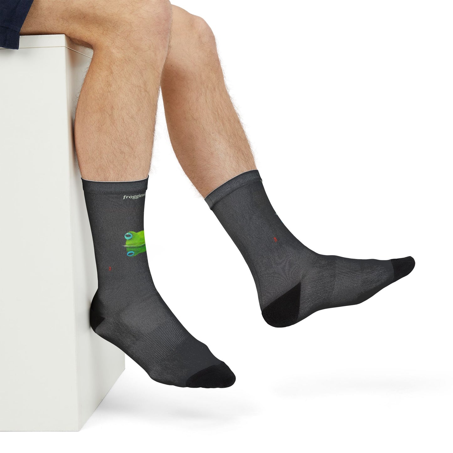 Socks, froggie Design Crew Socks for Fun, Unique Gift, Casual Wear,