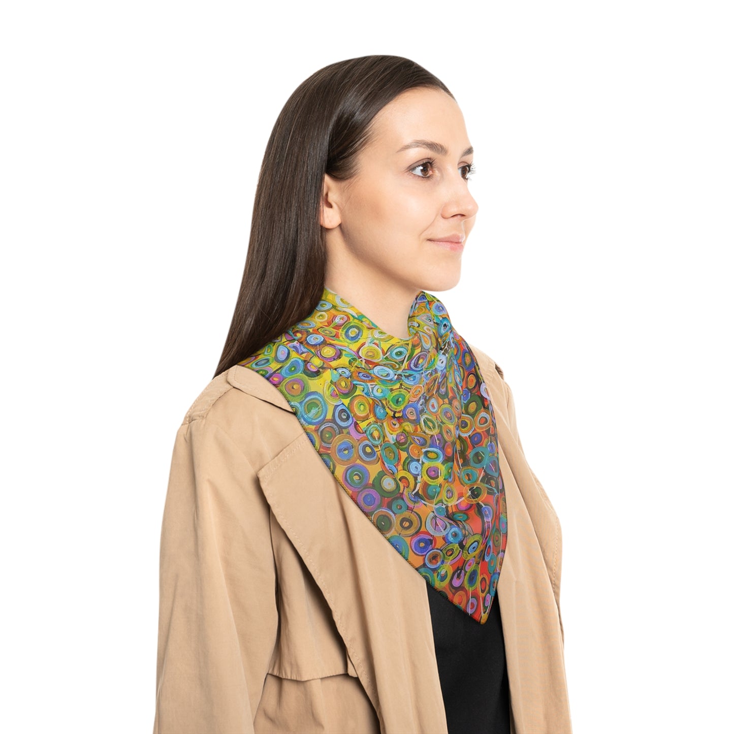 Scarf, Art on Scarf, Poly Scarf, Unique gift idea