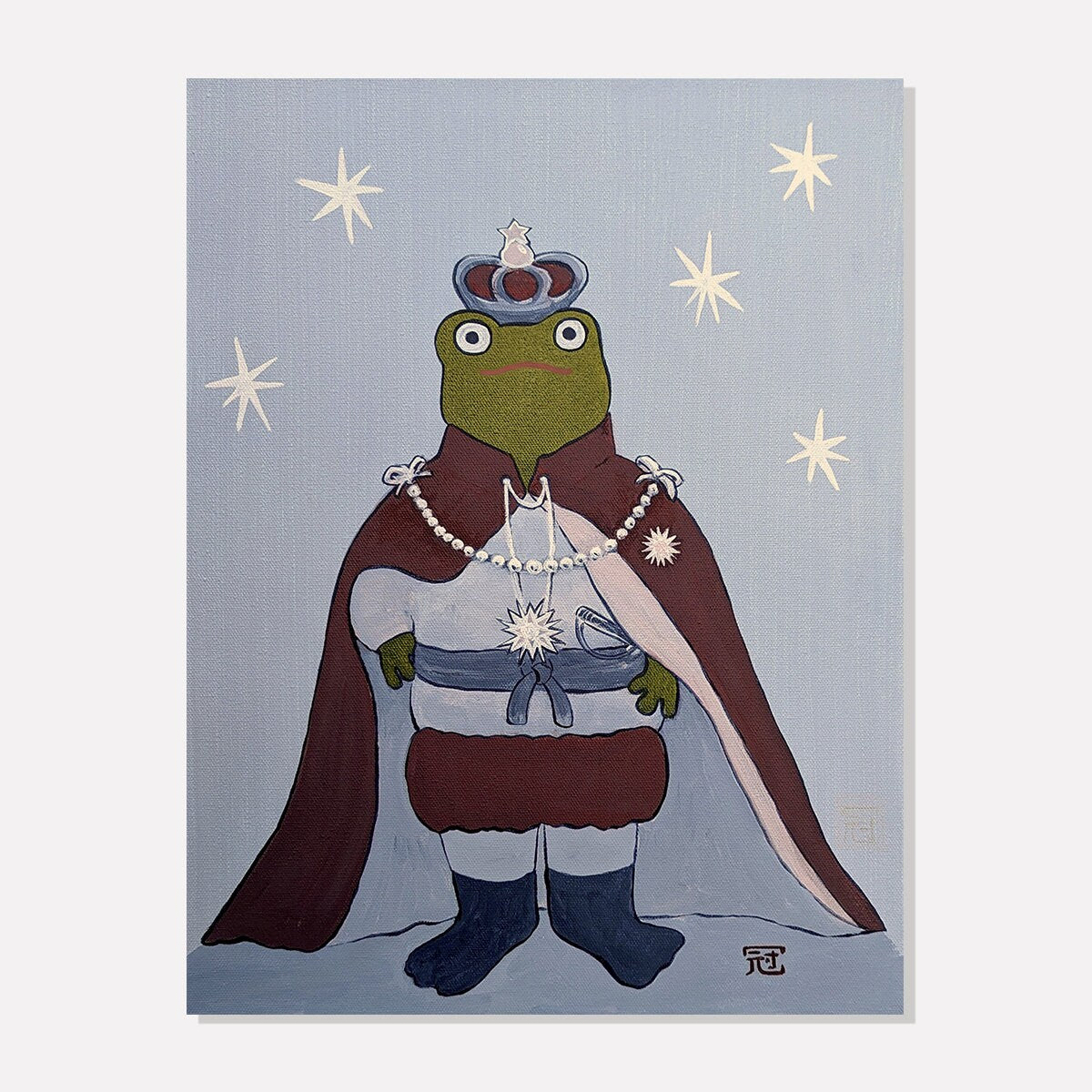 frog art, Print on canvas, home decor, wall decor, gift idea