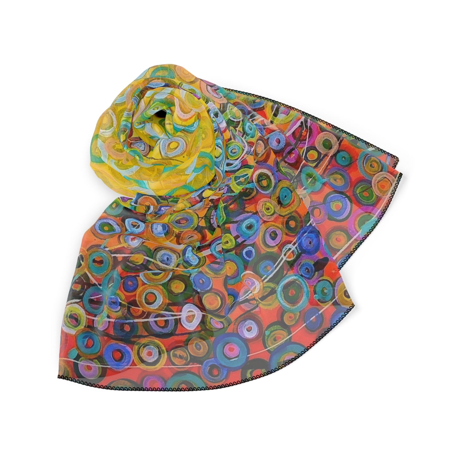 Scarf, Art on Scarf, Poly Scarf, Unique gift idea
