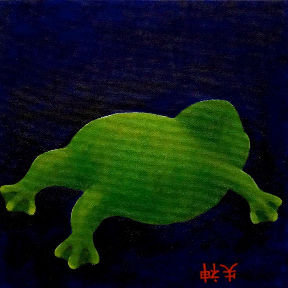 Whimsical froggie print on canvas, wall art, home decor, gift idea