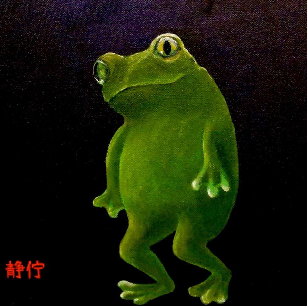 Whimsical froggie print on canvas, wall art, home decor, gift idea